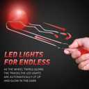 Gejoy 4 Pcs Magic Rail Twirler Easter Kids Retro Toys Light up Magnetic Gyro Wheels Toy Gyroscope Rail Game Classic Vintage Gravity Sensory Toy Gift for Boy Girl(Wave Style,Multi Color) (Red, Blue, Green)