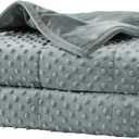 Alomidds Weighted Blanket (60"x80",15lbs Queen Size - Grey), Weighted Blankets for Adults and Kids, Cooling Breathable Soft and Comfort Minky, Heavy Blanket Microfiber Material with Glass Beads