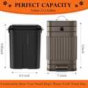 Dog Poop Trash Can Outside, 5L/1.3Gal Metal Dog Waste Trash Can with Lid, Foot Pedal, Pet Waste Container with 40 Bags, Poop Bucket with Lid Soft Close for Pet, Brown