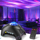 Northern Galaxy Light Aurora Projector with 33 Light Effects, Night Lights LED Star Projector for Bedroom Nebula Lamp, Remote Control, White Noises, Bluetooth Speaker for Parties Black