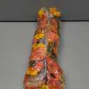 Ivydale 2 PCS Artificial Fall Hanging Flowers Fake Petunias Outdoor, Silk Faux Morning Glory Flowers with Eucalyptus,UV Resistant Realistic Mums Plants for Home Garden Decor (Fall Orange+Yellow)