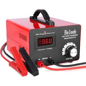 C15 Multiple Voltage Battery Charger 6V 8V 12V 24V Lead-Acid LiFePO4 Lithium Batteries, 15 A Automotive Car Battery Charger and Desulfator for Golf Cart Motorcycle Truck Lawn Mower