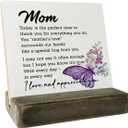 4 x Touching Poem for Mother Gifts from Daughter/ Son, Plaque with Wooden Stand, Meaningful Wood Sign Plaque Gift, Unique Gift Idea for Mom, Meaningful Gifts for Mom, Birthday Mothers Day Gift (Mothers Love 01)