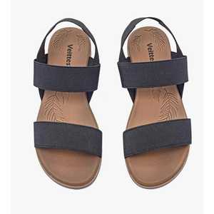 Veittes Women's Flat Slide Sandals-Adjustable Double Elastic Bands,Crossover Straps,Fashion Casual Summer Flat Sandals Size 12