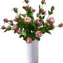 6 Pcs Pink Rose Artificial Flowers Real Look, 26'' Fake Faux Silk Roses with Long Stems for Tall Vase,Pink Flower Bouquet for Home Decor,Flores Irosas Artificiales Para Decoracion,(6, purple pink)