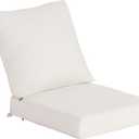 COZYVIDA Outdoor Deep Seat Cushion Set of 2,23.5" x 25"x5.1" Patio Cushions Resilient Foam Filling, Water-Resistant Stain-Resistant UV-Resistant 1000+ Hrs, Weather Resistant,YKK Zippers,Almond, 23.5"x25"x5.1" 2sets