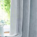 Tan Solid Full Blackout Curtain Heavy Linen Texture Window Treatment for Bedroom Thermal Insulated Energy Efficient Drapes 8 Grommets Top for Living Room with Liner, Tan, 50" x 84", 2 Panels