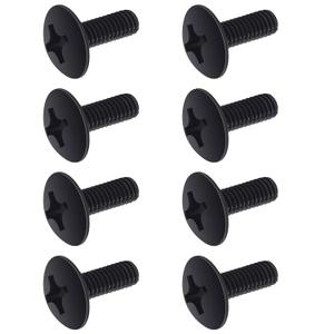 Black License Plate Screws for Lexus, Toyota, Honda, Phillips Machine Pan Head, Premium Rust-Proof Stainless Steel, M6-1.0 x 16 mm Bolt (8 Pack)