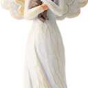 TOHLUCS Angel Figurine with Dog - 6.2 Inch Hand-Painted Resin Statue - Sympathy Memorial Gift for Pet Loss, Dog Mom Remembrance, and Friendship - Rustic Faceless Guardian Angel Home Decor
