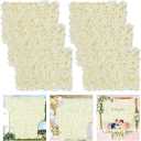 Flower Wall Backdrop Panels - 12 Pcs Ivory Flower Wall Panels Flower Wall Decor for Wedding Party Prom Valentine Decoration