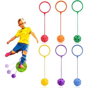 Skip Balls, 6 Colors, 5.91 Inch Diameter Ankle Toys Jump Ankle Ropes Skip and Jump Toys Sports Swing Balls for Girls Boys Gym Class Home Playground Exercising Body Fat Burning