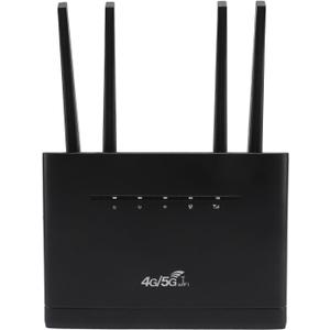 4G LTE Router, 300Mbps 4 High Gain Antenna Mobile Hotspot Router with SIM Card Slot for Home Office Use (US Plug)