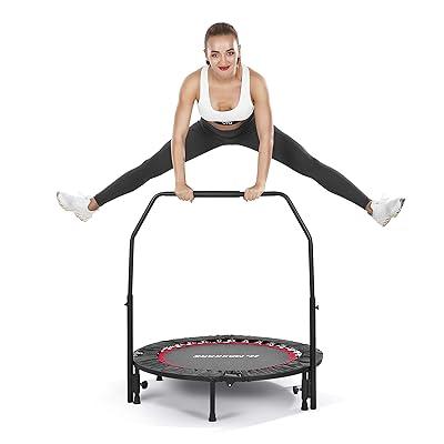 MaxKare 40” Fitness Trampoline for Kids Adults-Mini Exercise Rebounder Indoor & Outdoor Folding Trampolines Foldable with Adjustable Handle