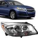FIONE Headlight Assembly Compatible with Chevy Malibu 2013-2015 Projector/2016 Limited Replacement Halogen Headlamp Right Passenger Side 23294938 25919066 GM2503362