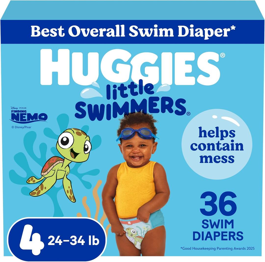Huggies Little Swimmers Disposable Swim Diapers, Size 4 (24-34 lbs), 36 Ct (2 Packs of 18)