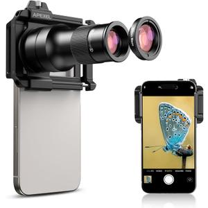 Evil eye 2 in 1 Phone Camera Lens Kit, 6X Telephoto Lens & 150mm Macro Lens with Universal Lens Clip, Phone Lens Attachment for iPhone and Andriod