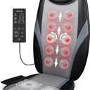 Snailax Shiatsu Massage Cushion with Heat Massage Chair Pad Kneading Back Massager for Pain Relief Deep Tissue 3D Roller Travel Up/Down to Relax Tense Muscle, Office Home Use (Grey and Black)