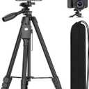 XXZU Tripod, 67" Camera Tripod with Travel Bag, Cell Phone Tripod with Remote, Aluminum Portable Tripod Stand with Phone Tripod Mount & 1/4Screw, for Phone/Camera/Projector/DSLR/SLR (67in)