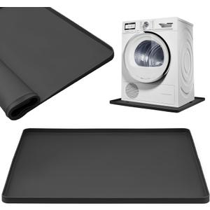 2 Pack Washing Machine Drip Pan, 27 x 27 Inch Washer Drain Pan, Prevent Water Leakage & Protect Floor, Non-Slip & Anti-Vibration Soft Silicone Mat with Raised Edge, for Under Washer or Dryer Drip Tray