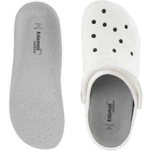 Knixmax Insoles for Crocs 1 Pair, Comfort Replacement Clogs Inserts for Men Women, Thin Arch Support Shoe Liners, Breathable Wide Innersoles for Garden Clogs Mules Sneakers, Grey EU 41-42
