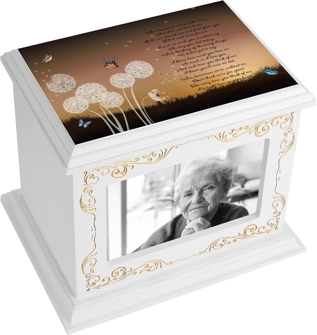 Cremation Urns for Human Ashes Adult Male or Female, Funeral Memorial Urns for Ashes with Photo Frame, Wooden Urns Box and Casket for Men Women, Burial Urn for Adults Up to 200 IBS