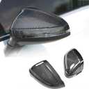 Real Carbon Fiber Mirror Covers For Audi A4 B9 S4 A5 S5 RS5 2017-2024 2PCS L+R Side Replacement Mirror Caps (With Side Lane Assist)