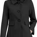Allegra K Women's 2025 Coat Winter Classic Vintage Mid-Length Lapel Collar Single Breasted Overcoat M