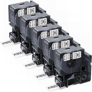 Compatible with DYMO Rhino 5200 Heat Shrink Labels 3/4 18057 A18057 White Heat Shrink Tubes Use for DYMO Rhino 4200 5000 6000 Rhinopro Industrial Label Maker, 3/4" x 4.9',5-Pack