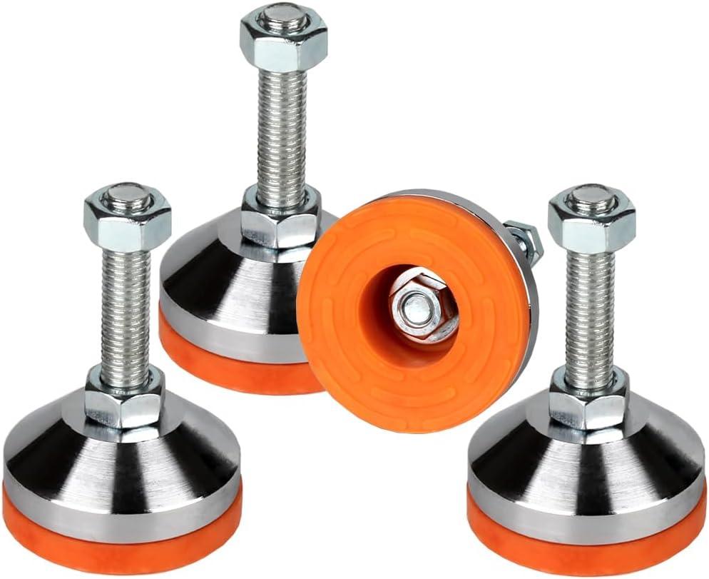 Heavy Duty Leveling feet,Leg Leveler 2.36" Dia Base,Adjustable Leveling feet M12 Thread, 1300 Lb Capacity,Capacity for Workbench, Machine, Cabinet, (D60xM12x50,4 Pack)