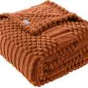 50x70 Inch Rust Throw Blanket - Soft & Fluffy Fleece, Cute & Aesthetic, Perfect for Sofa, Couch, Chair, Bed, Living Room & Bedroom, All-Season Use, Plush & Cozy Decorative Fall Blanket, XL Throw