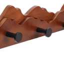 Wooden Mountain Wall Coat Rack, Brown, 23.5 Inches | Solid Wood, 6 Rustproof Hooks, Holds Heavy Coats, Backpacks, Hats, Perfect for Bedroom, Entryway, and Entrance