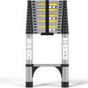 JADDUO Telescoping Ladder, 16.5 FT, Rectangular, Heavy Duty, Silver