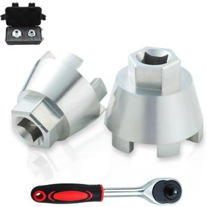 Magnetic Conduit Locknut Socket Set, 1/2 & 3/4, with 3/8 Ratchet Included, Electrical Locknut Wrench for EMT Connectors, Tight Spaces