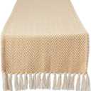 DII Woven Basic Tabletop Collection, Chevron Table Runner, 15x72, Honey Gold