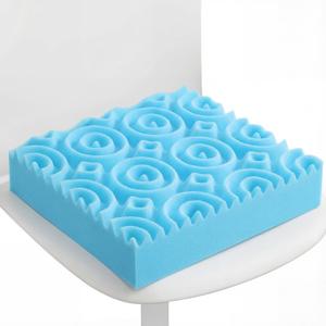 Geiserailie 1 Pcs Egg Foam Pad Eggs Chair Cushion to Relieve Back Foam Seat Cushion Chair Accessories Pad for Office Recliner Wheelchair Home Car (18 x 16 x 4 Inches Flower-Shaped,Light Blue)