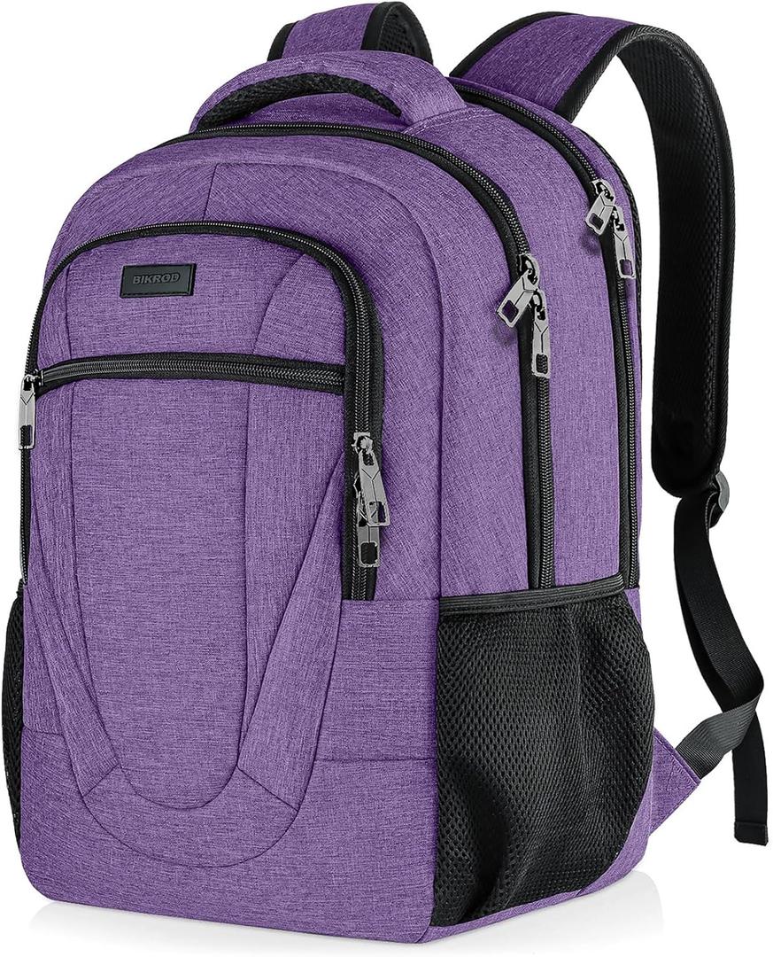 BIKROD Backpack for Women and Men, Extra Large School Backpacks for Teens, Water Resistant Back Pack Fits 17 Inch Laptop, Business Anti Theft Sturdy Computer Bag Gifts, Purple