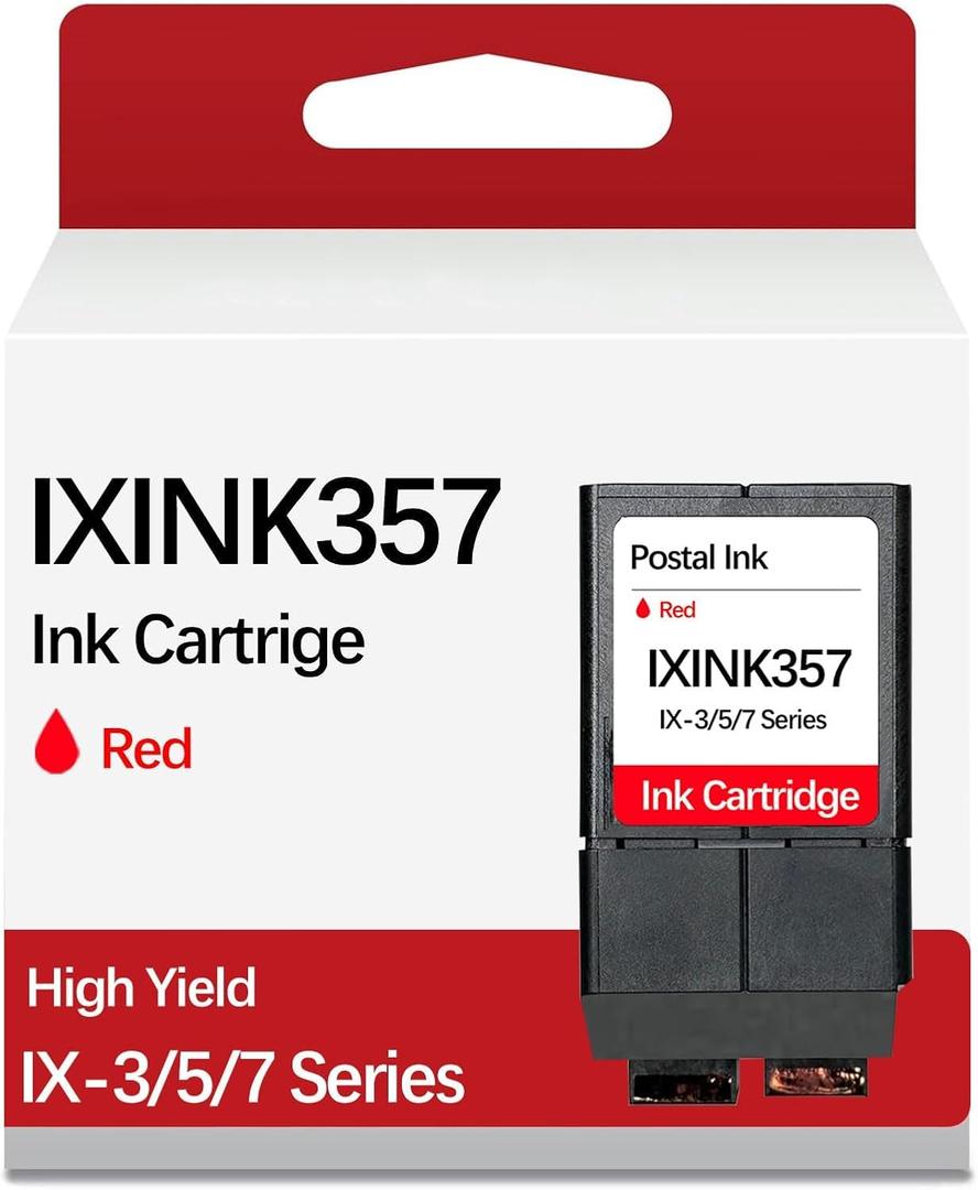 IXINK357 Neopost Compatible Ink Cartridge Replacement for IX3 IX5 IX7 Pro Series Mailing Systems Postage Meter Fluorescent Red Postage Ink