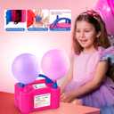Electric Balloon Pump,110V 600W Portable Dual Nozzles Balloon Pump,Air Pump Balloon Blower for Party Decorations with Tying Tool