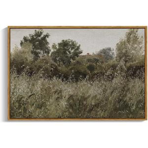 InSimSea Framed Canvas Wall Art, Countryside Field Modern Farmhouse Decor, Canvas Wall Art for Bedroom, French Country Decor, 24"x36" (Grassland)
