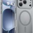 MOCCA Magnetic for iPhone 17 Pro Case, (Compatible with Magsafe) (16FT Military Grade Protection) Full Camera Protection Anti-Fingerprint Slim Translucent Matte Phone Cover 6.3",Titanium Gray