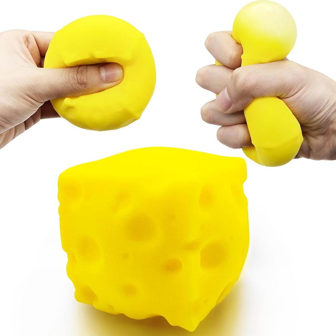 Cheese Cubes Squishy Toys Stress Balls for Adults and Kids (1PCS) Stretchy Sensory Fidget Toys Stress Ball Stress Relief Toy Party Favors Squeeze Ball Autism Sensory Toys for Autistic Children
