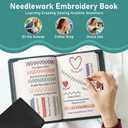 New Embroidery Stitch Book Kit for Adults & DIY Craft Lovers,Portable Embroidery Kit for Beginners Enthusiasts,Includes Guide to 106 Patterns with Tools & Tutorials and 86-Piece Sewing Tool Kit(1 Set)