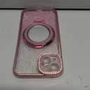 for iPhone 15 Plus Case Magnetic KickStand, [Compatible with Magsafe] Shockproof Glitter Makeup Mirror Ring Holder Camera Lens Protector Girly Cute Bling Phone Cover for iPhone 15 Plus (Pink)