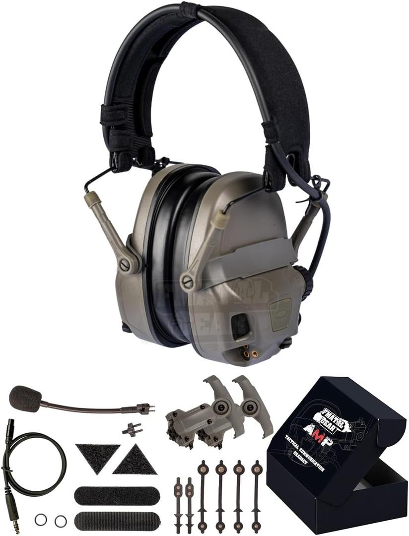 2025 FMA AMP NRR 26dB Digital Tactical Headset | Pickup Noise Reduction Communication Hearing Protection Earmuffs (Fg)