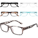 Gaoye Professional Reading Glasses for All Day - Computer Readers with Blue Light Protection - Value 6 Pack, +0.75