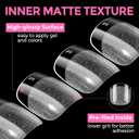 UNA GELLA Extra Short Square Oval Nail Tips 216pcs Pre-shaped Half Matte Square Round Gel Nail Tips Full Cover Squoval Clear Acrylic Fake Nails for Press on Nail Extensions Home DIY Salon 12 Sizes