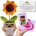 Positive Sunflower Crochet Doll - Emotional Support Crochet Gifts Inspirational Gift Motivational Flower Sunflower Gift For Women Men Friend Teacher Coworker Student Birthday Graduation Christmas