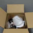 Coucrek Floor Lamp for Living Room, Adjustable Head Standing Lamp with White Plastic Shade, Black Reading Floor Lamps for Dorm, Bulb not Included