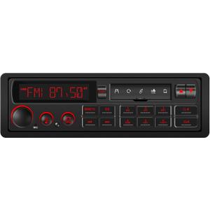 Single Din Retro Car Radio: European Style Stereo for Classic Vehicles - Bluetooth FM AM USB SD AUX USB-C Fast Charge 4-CHN 2 Subwoofer Outputs SWC