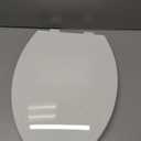Elongated Toilet Seat, 18.5 Soft/Slow Close Oval (Oblong) Toilet Seat for Elongated Toilets, No-Slam Quiet-Close Lid, Easy-to-Install & Clean, Durable Never-Loosen White Plastic Seat